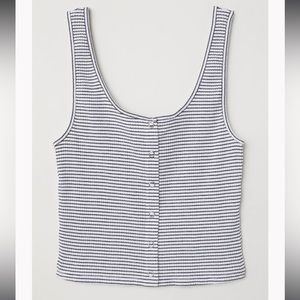 H&M Divided Crop Tank Top with Snap Fasteners